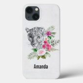 ウォーターカラーの美しいヒョウ頭ポートレート Case-Mate iPhoneケース (裏面)