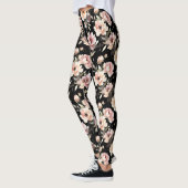 ウォーターカラーの芍薬とパステルウォッシュ レギンス (左)