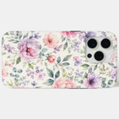 ウォーターカラーの芍薬とラベンダーの花柄 Case-Mate iPhoneケース (裏面 (横))