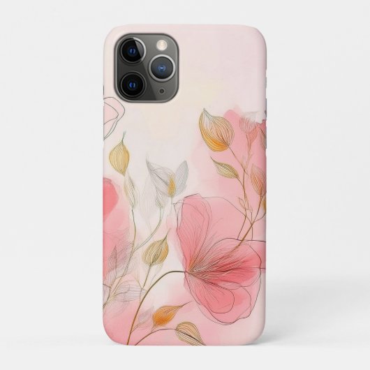 ウォーターカラーの花々 高級感のある背景 Case-Mate iPhoneケース (裏)