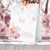 ウォーターカラーの花で咲き誇る赤ちゃんのThank You フェイバーボックス