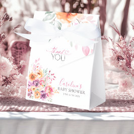 ウォーターカラーの花で咲き誇る赤ちゃんのThank You フェイバーボックス
