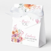 ウォーターカラーの花で咲き誇る赤ちゃんのThank You フェイバーボックス (正面サイド)