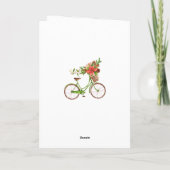 ウォーターカラーの花と自転車のクリスマス家族写真 シーズンカード (裏面)