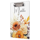 ウォーターカラーの花のデザイン オーダーメイド クリップボード (左)