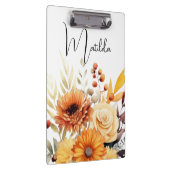ウォーターカラーの花のデザイン オーダーメイド クリップボード (右)