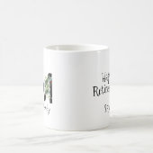 ウォーターカラーの花のモノグラム付リタイアメント記念コーヒーマグ コーヒーマグカップ (中央)