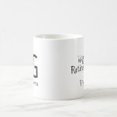 ウォーターカラーの花のモノグラム 退職記念 コーヒーマグ コーヒーマグカップ (中央)