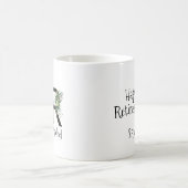 ウォーターカラーの花のモノグラム 退職記念 コーヒーマグ コーヒーマグカップ (中央)