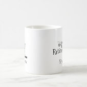 ウォーターカラーの花のモノグラム 退職 コーヒーマグ コーヒーマグカップ (中央)