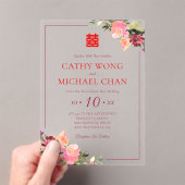 ウォーターカラーの花の二喜イベント ウェディング アクリル招待状 (インサイチュ (ポータブル))