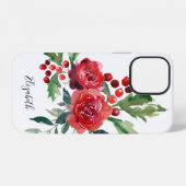 ウォーターカラーの花の名前 iPhoneケース (裏面横)