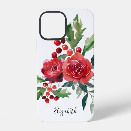 ウォーターカラーの花の名前 iPhoneケース (裏面)