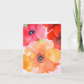 ウォーターカラーの花の咲きほこるパーフェクトノートカード カード (正面)