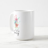 ウォーターカラーの花の春コーヒーマグカップ "Hello Spring" コーヒーマグカップ (正面左)