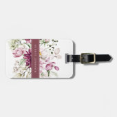 ウォーターカラーの花の荷物タグ ラゲッジタグ (正面横)