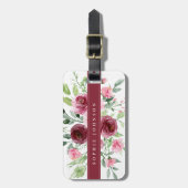 ウォーターカラーの花の荷物タグ ラゲッジタグ (正面縦)