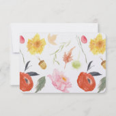 ウォーターカラーの花の返信ハガキ 出欠カード (裏面)