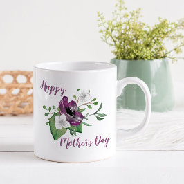 ウォーターカラーの花束でハッピーマザーズデー コーヒーマグカップ