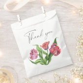 ウォーターカラーの花束の花 ありがとう フェイバーバッグ (クリップ留めされた状態)