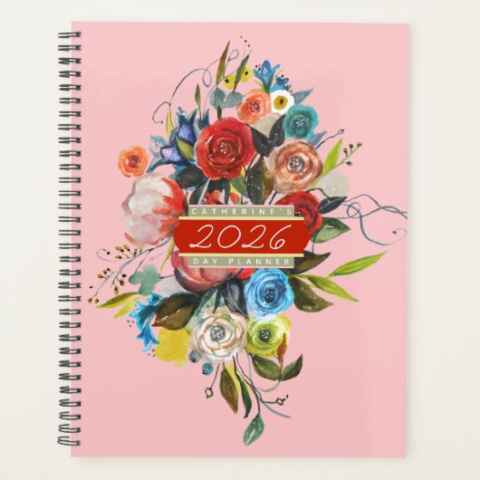 ウォーターカラーの花束デイプランナー2026 プランナー手帳 (正面)