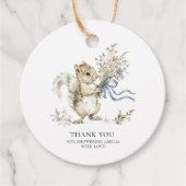 ウォーターカラーの花束リスベビーシャワー フェイバータグ (正面)