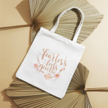 ウォーターカラーの花柄の引用符がエレガントなスタイリッシュなトートバッグ
