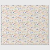 ウォーターカラーの花柄。手描きの花々。 ラッピングペーパー (フラット)