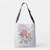 ウォーターカラーの花 クロスボディバッグ (裏面)
