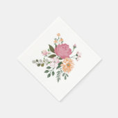 ウォーターカラーの花 スタンダードカクテルナプキン (角)
