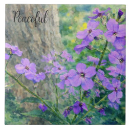 ウォーターカラーの花 タイル