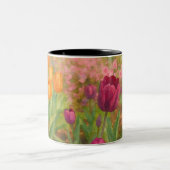 ウォーターカラーの花 ツートーンマグカップ (中央)