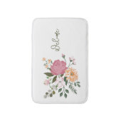 ウォーターカラーの花 バスマット (正面縦)