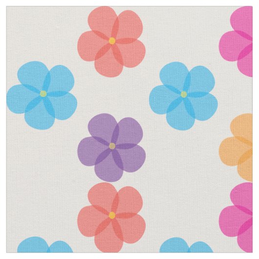 ウォーターカラーの花 ファブリック (クローズアップ)