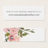 ウォーターカラーの花 ブラッシュピンクの結婚式 ウェブサイトRSVP (正面&裏面)
