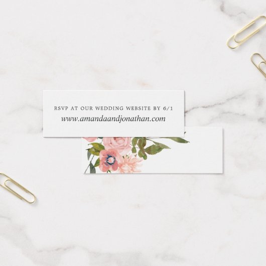 ウォーターカラーの花 ブラッシュピンクの結婚式 ウェブサイトRSVP (オフィス)