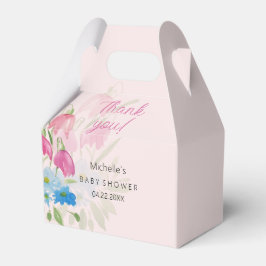 ウォーターカラーの花 ブルー+ピンク フェイバーボックス