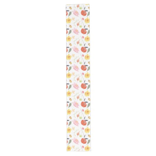 ウォーターカラーの花 ロングテーブルランナー (正面)