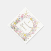 ウォーターカラーの草原の花 洗礼 スタンダードカクテルナプキン (角)