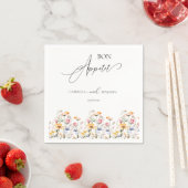 ウォーターカラーの草原の野の花 クラシックな結婚式 スタンダードカクテルナプキン (インサイチュ)