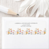 ウォーターカラーの草原の野の花 クラシックな結婚式 ラベル (インサイチュ)