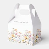 ウォーターカラーの草原の野の花 感謝のウェディング フェイバーボックス (裏面サイド)