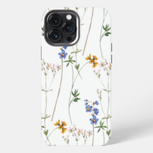 ウォーターカラーの草原シームレスパターン iPhoneケース (裏面)