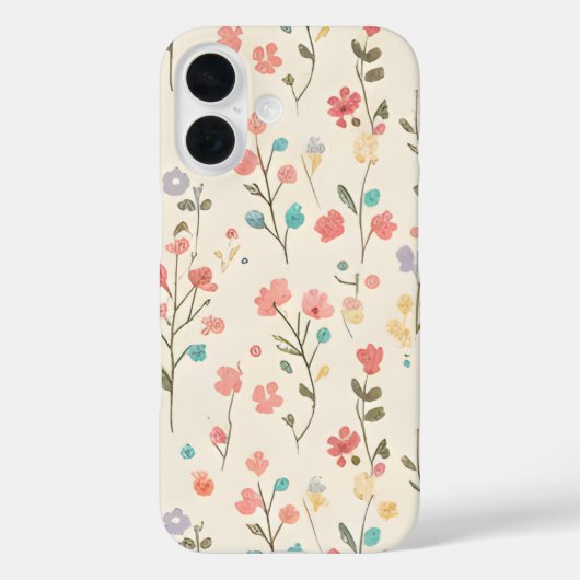 ウォーターカラーの草原フラワーパターン Case-Mate iPhoneケース (裏面)
