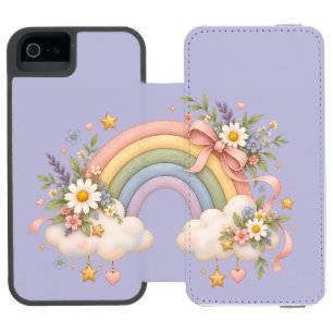 ウォーターカラーの虹のギフト - チャーミングクラウド iPhone SE/5/5sウォレットケース
