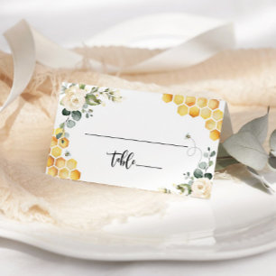 ウォーターカラーの蜂の結婚式プレイスカード