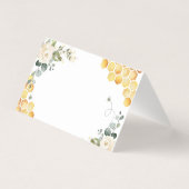 ウォーターカラーの蜂の結婚式プレイスカード (裏面)