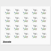 ウォーターカラーの蝶々 ありがとう ラウンドシール (シート)