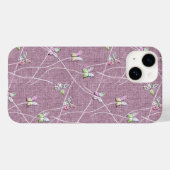 ウォーターカラーの蝶々 on ダスティピンク Case-Mate iPhoneケース (裏面 (横))