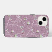 ウォーターカラーの蝶々 on ダスティピンク iPhoneケース (裏面横)
